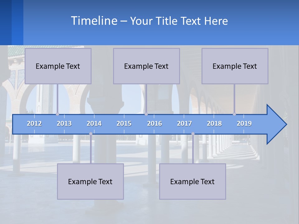 A Building With Arches And Pillars With A Sky Background PowerPoint Template