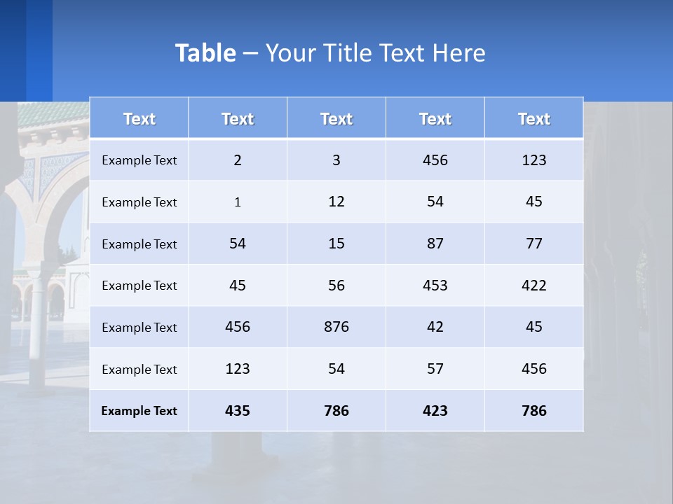 A Building With Arches And Pillars With A Sky Background PowerPoint Template