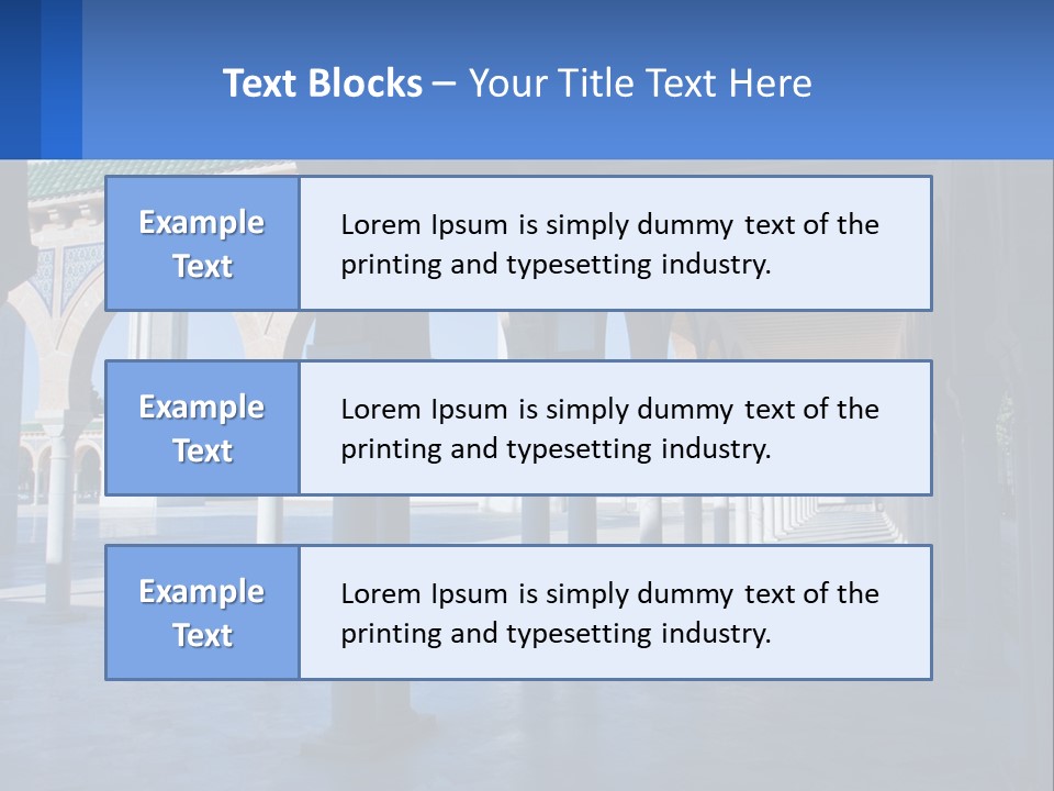 A Building With Arches And Pillars With A Sky Background PowerPoint Template