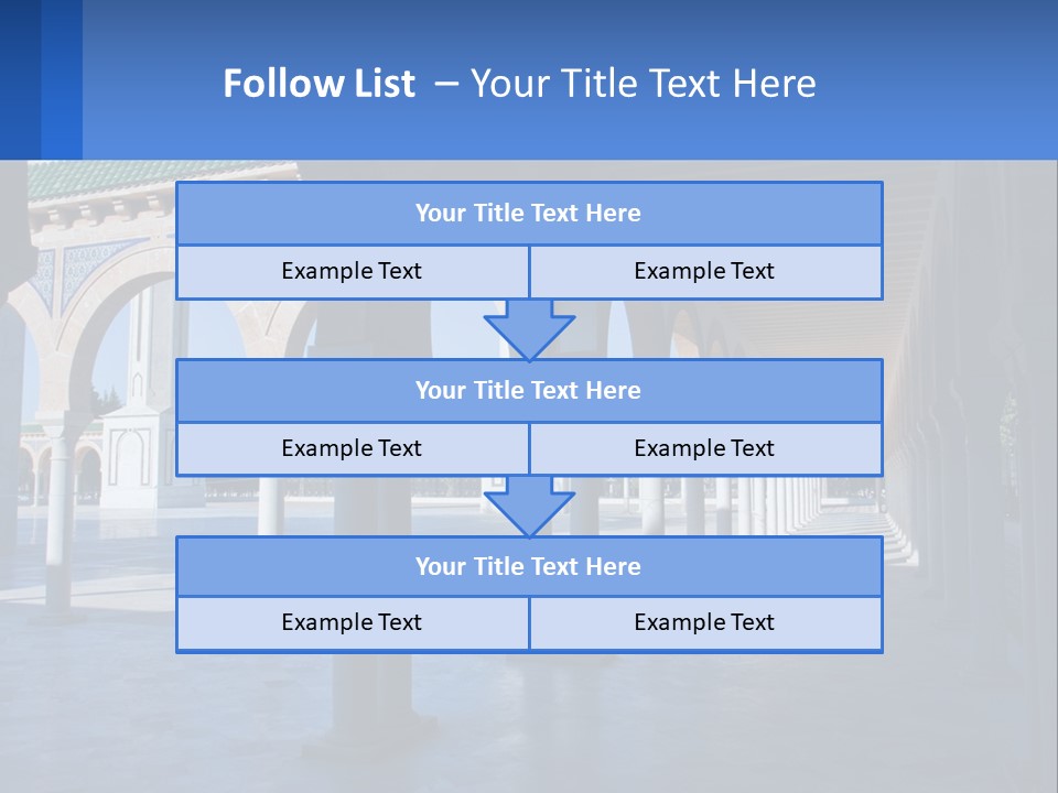A Building With Arches And Pillars With A Sky Background PowerPoint Template