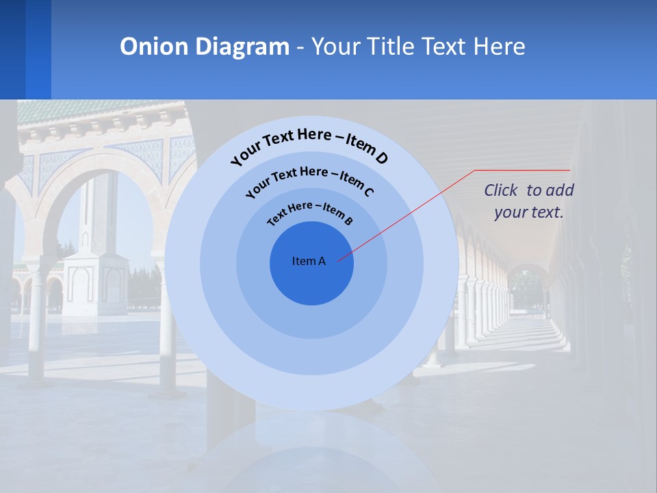 A Building With Arches And Pillars With A Sky Background PowerPoint Template