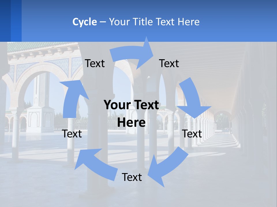 A Building With Arches And Pillars With A Sky Background PowerPoint Template