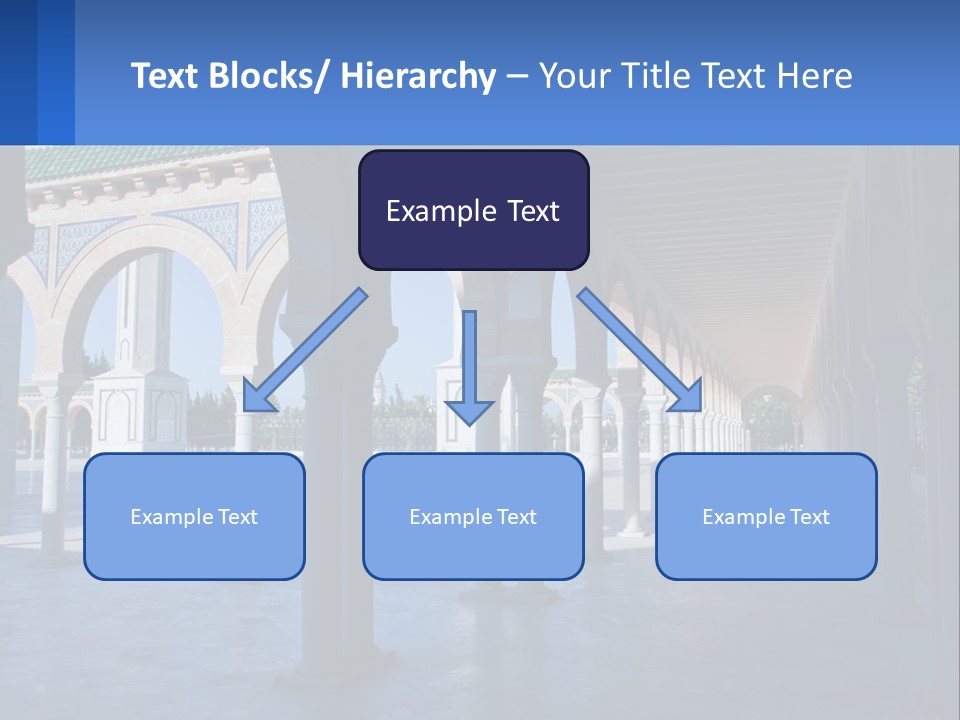A Building With Arches And Pillars With A Sky Background PowerPoint Template