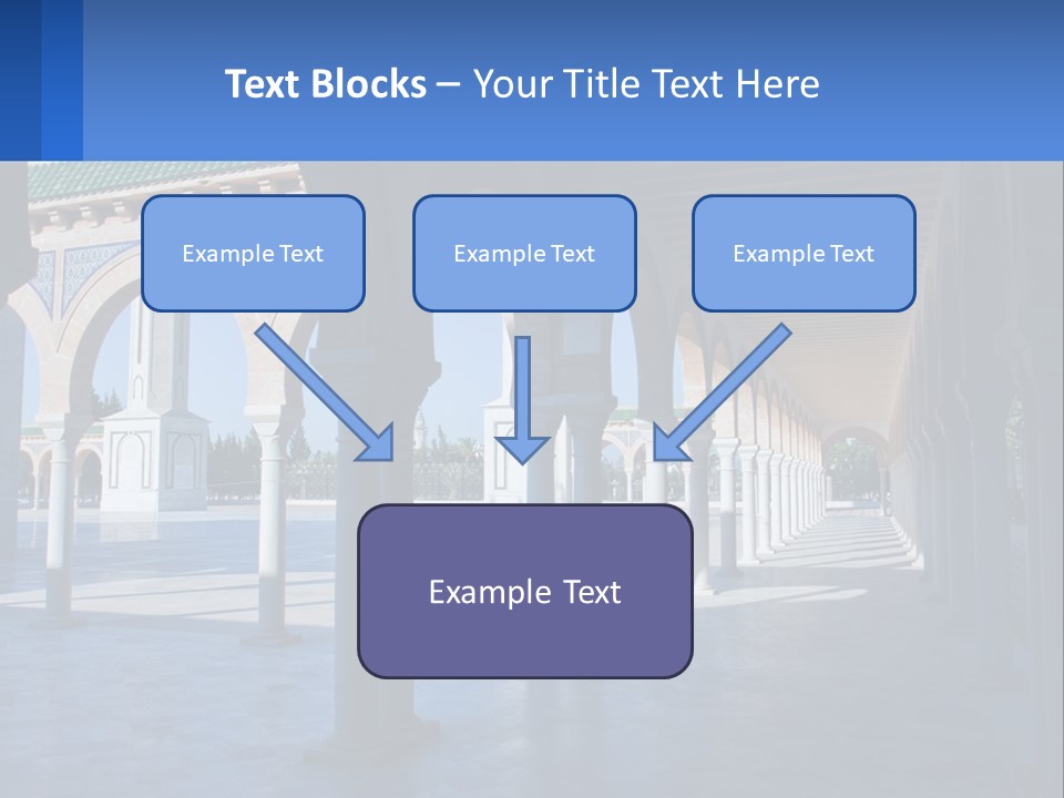 A Building With Arches And Pillars With A Sky Background PowerPoint Template