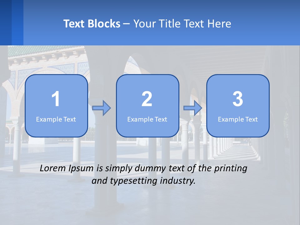 A Building With Arches And Pillars With A Sky Background PowerPoint Template