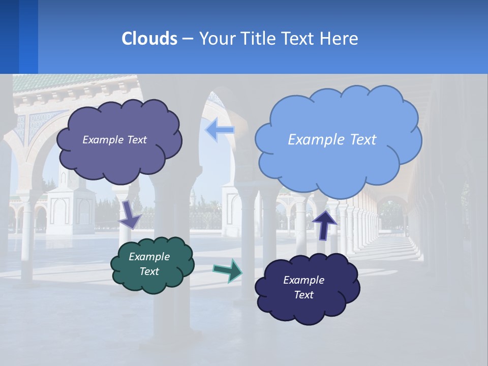 A Building With Arches And Pillars With A Sky Background PowerPoint Template