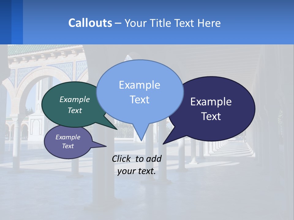 A Building With Arches And Pillars With A Sky Background PowerPoint Template