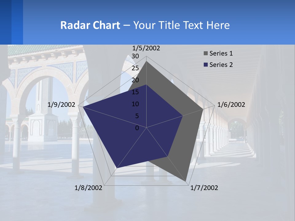 A Building With Arches And Pillars With A Sky Background PowerPoint Template