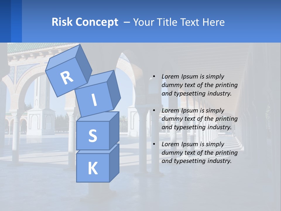 A Building With Arches And Pillars With A Sky Background PowerPoint Template