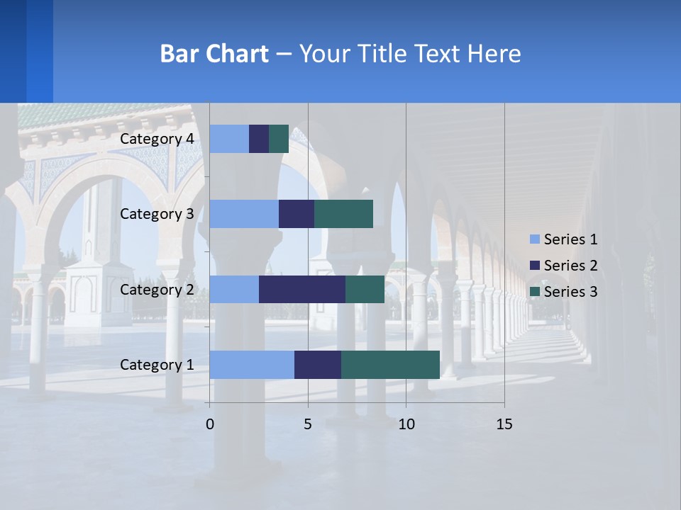A Building With Arches And Pillars With A Sky Background PowerPoint Template