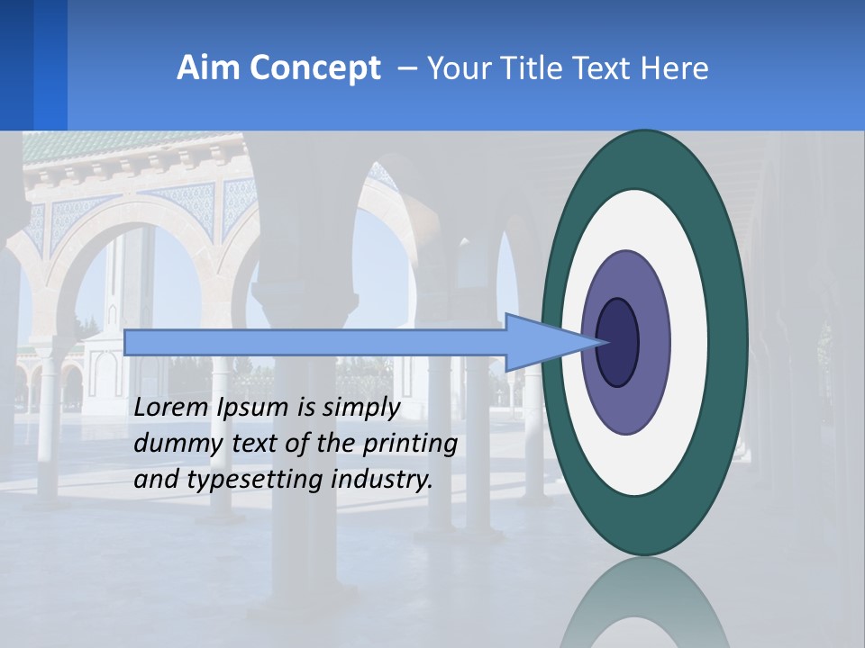 A Building With Arches And Pillars With A Sky Background PowerPoint Template