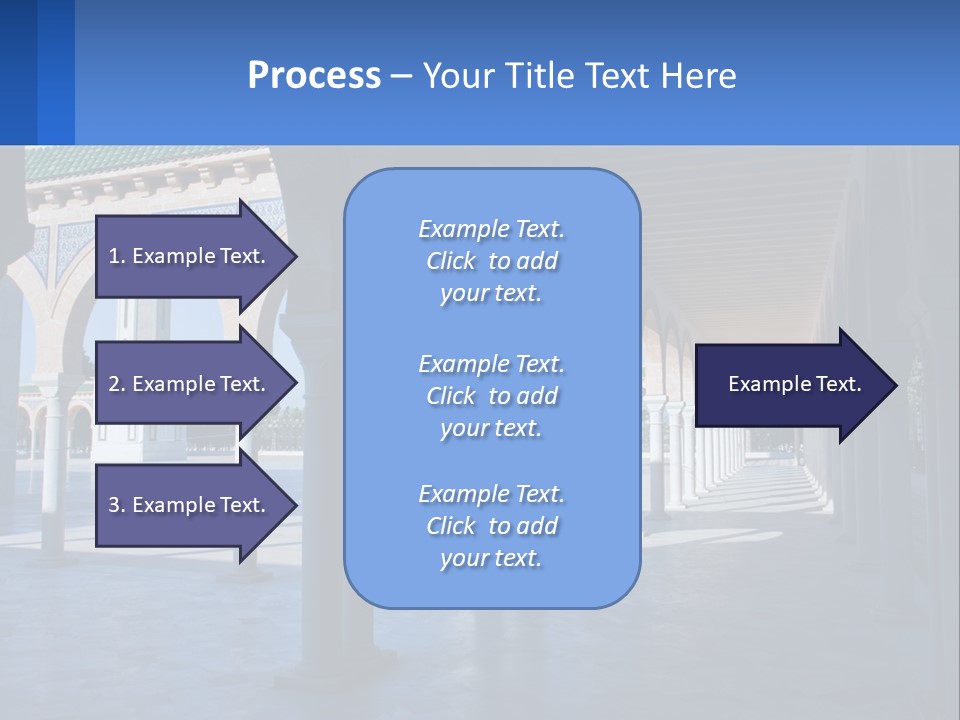 A Building With Arches And Pillars With A Sky Background PowerPoint Template