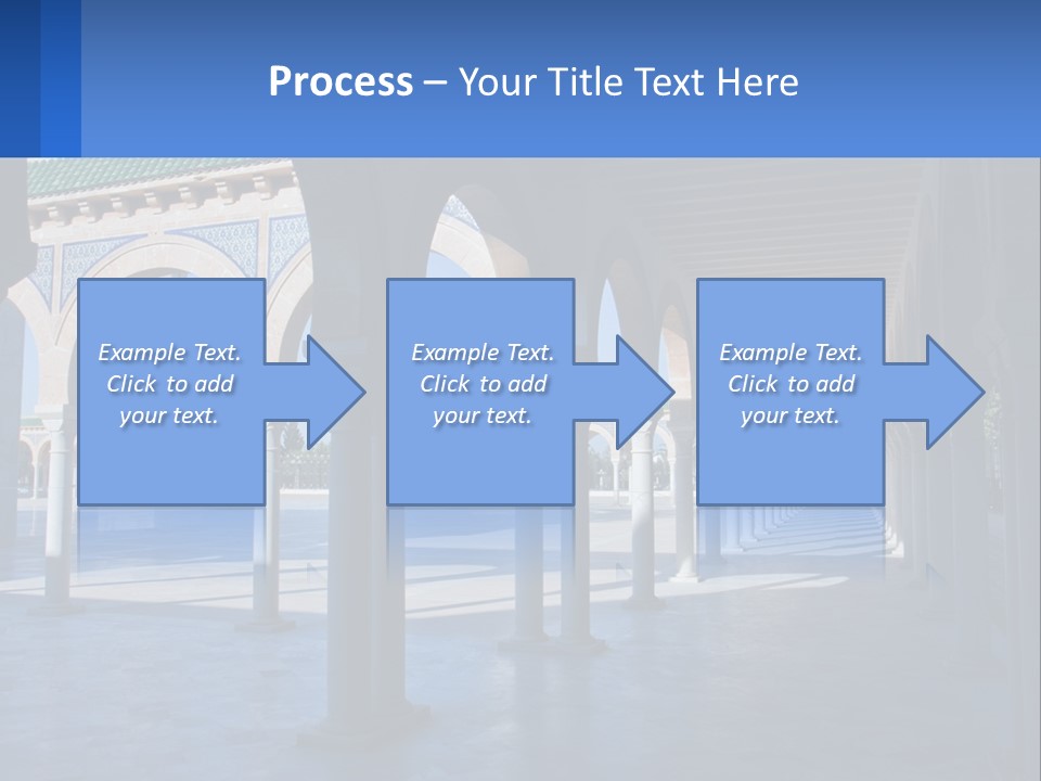 A Building With Arches And Pillars With A Sky Background PowerPoint Template