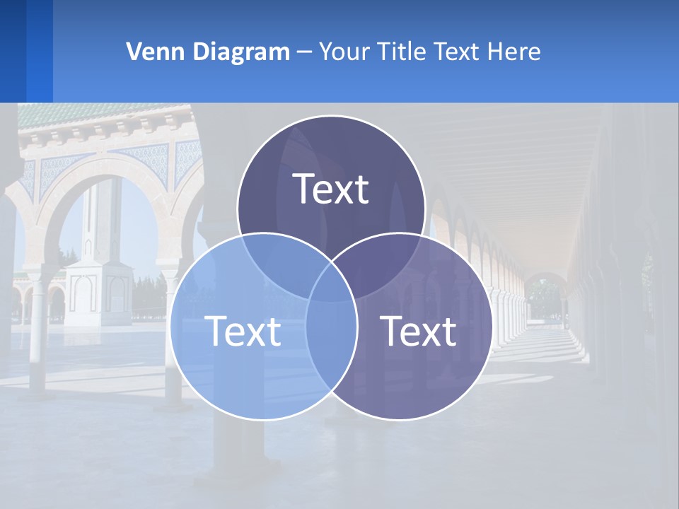 A Building With Arches And Pillars With A Sky Background PowerPoint Template