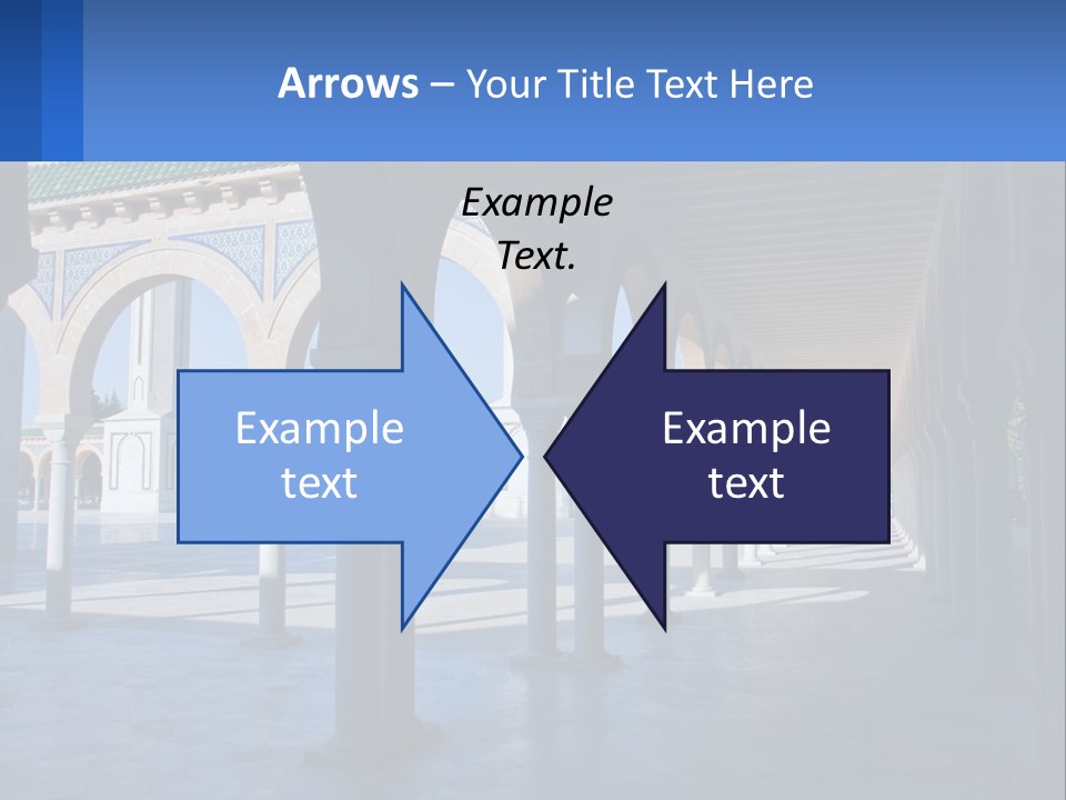 A Building With Arches And Pillars With A Sky Background PowerPoint Template