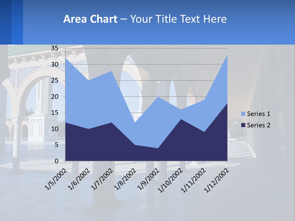 A Building With Arches And Pillars With A Sky Background PowerPoint Template
