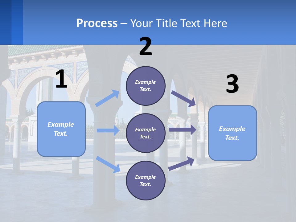 A Building With Arches And Pillars With A Sky Background PowerPoint Template