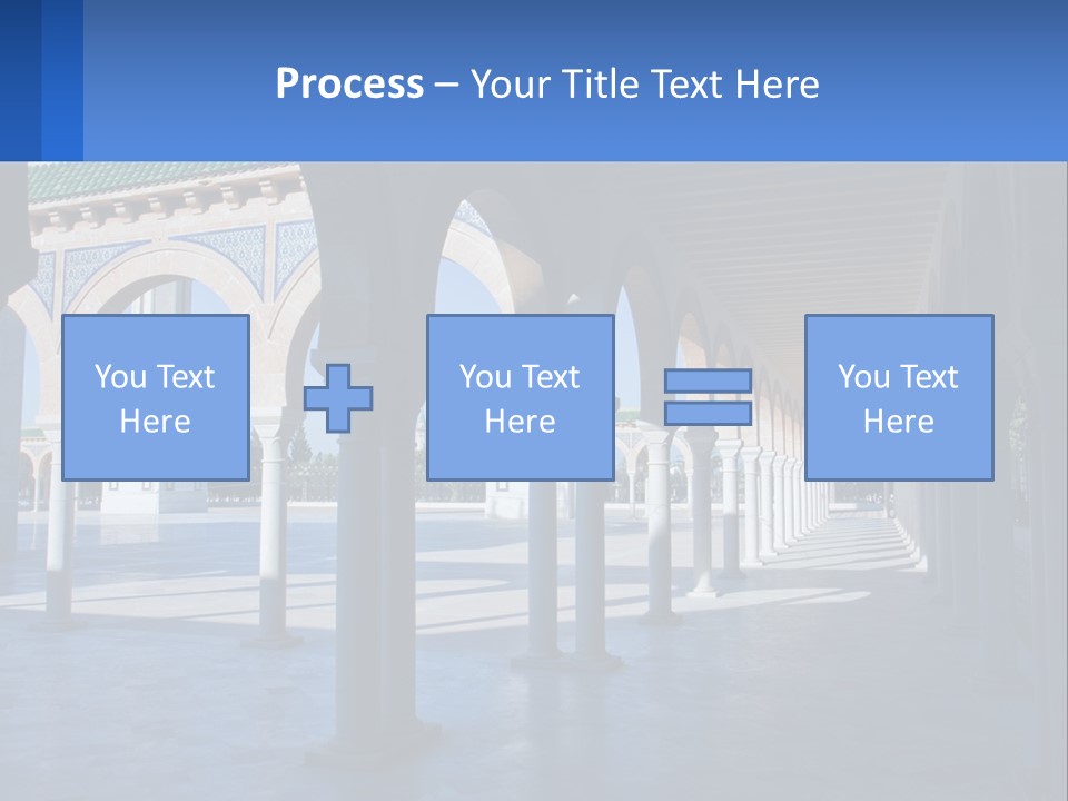 A Building With Arches And Pillars With A Sky Background PowerPoint Template
