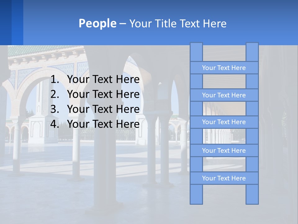 A Building With Arches And Pillars With A Sky Background PowerPoint Template