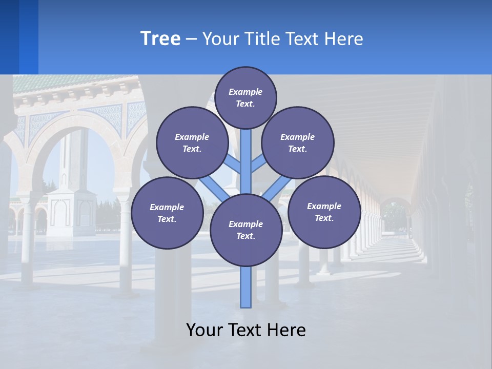 A Building With Arches And Pillars With A Sky Background PowerPoint Template