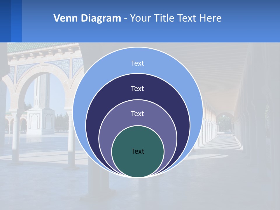 A Building With Arches And Pillars With A Sky Background PowerPoint Template
