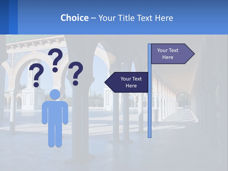 A Building With Arches And Pillars With A Sky Background PowerPoint Template
