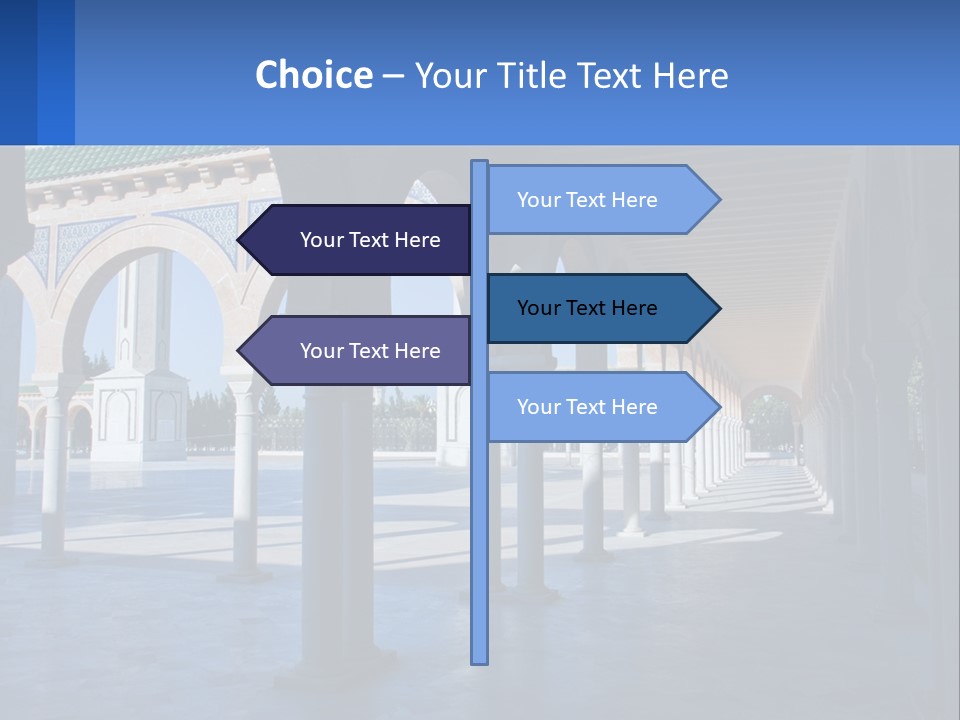A Building With Arches And Pillars With A Sky Background PowerPoint Template