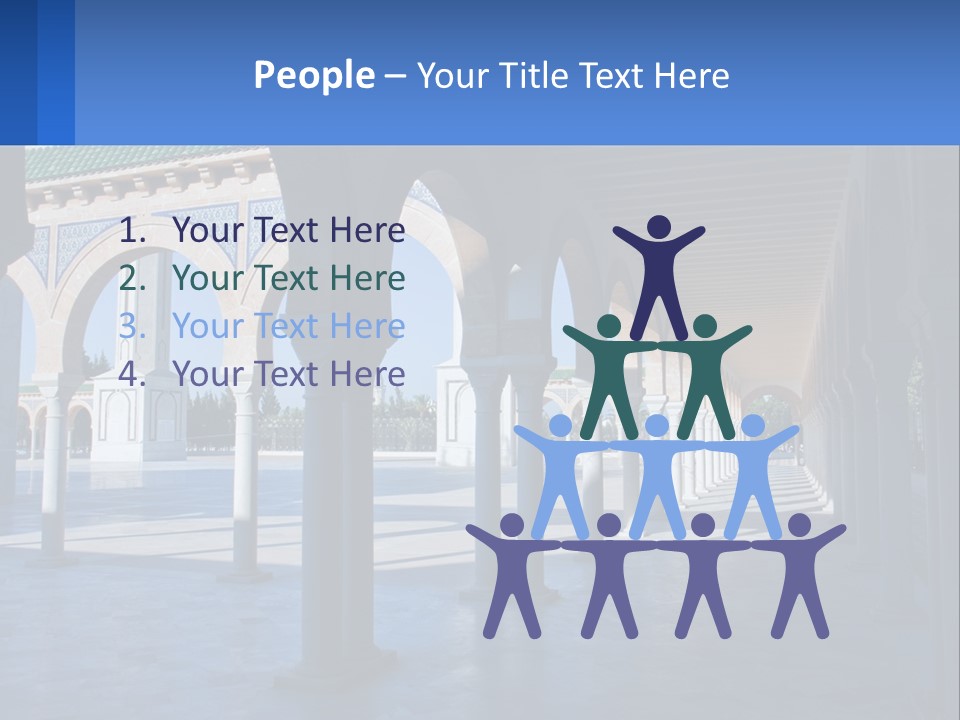 A Building With Arches And Pillars With A Sky Background PowerPoint Template