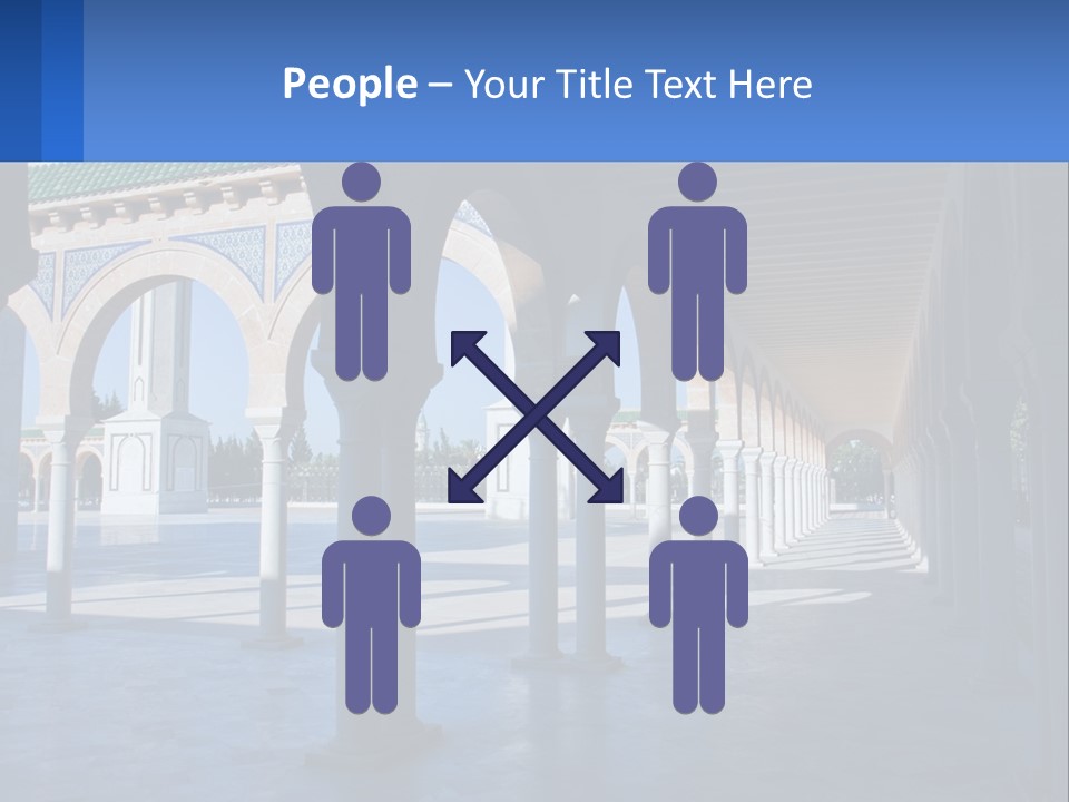 A Building With Arches And Pillars With A Sky Background PowerPoint Template