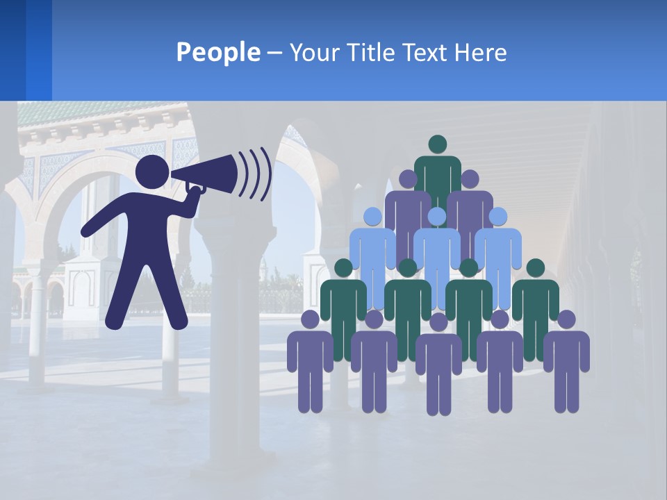 A Building With Arches And Pillars With A Sky Background PowerPoint Template