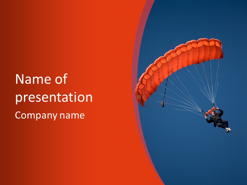 A Person Parasailing In The Air With A Blue Sky In The Background PowerPoint Template
