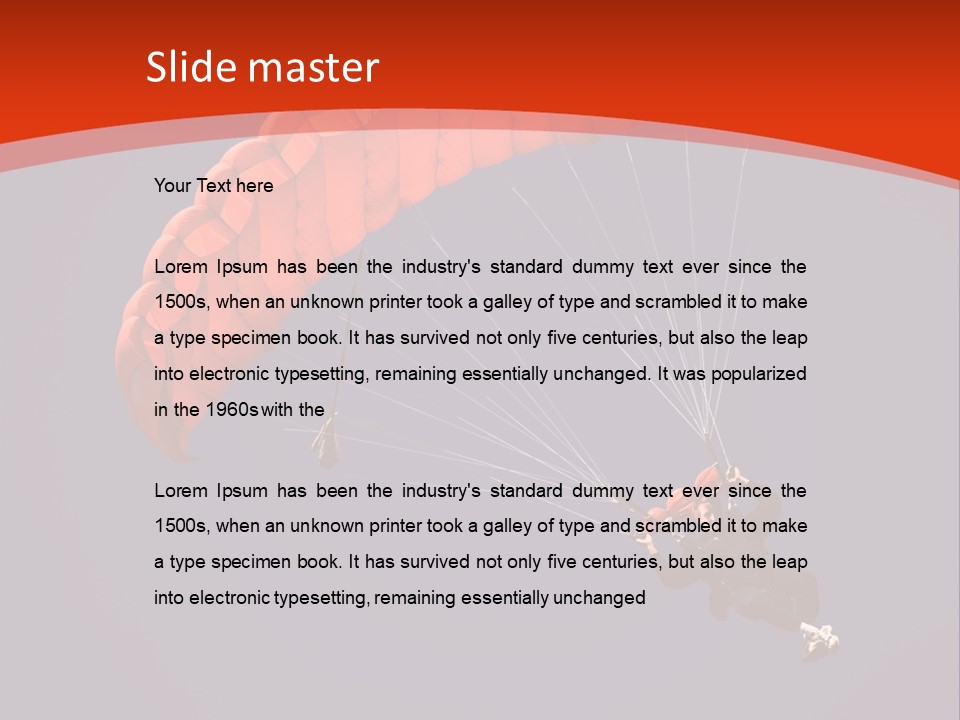 A Person Parasailing In The Air With A Blue Sky In The Background PowerPoint Template