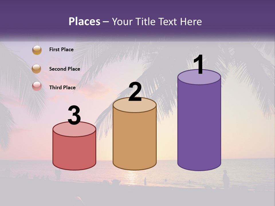 A Palm Tree With The Sun Setting In The Background PowerPoint Template