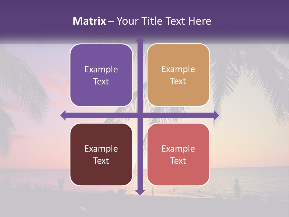 A Palm Tree With The Sun Setting In The Background PowerPoint Template