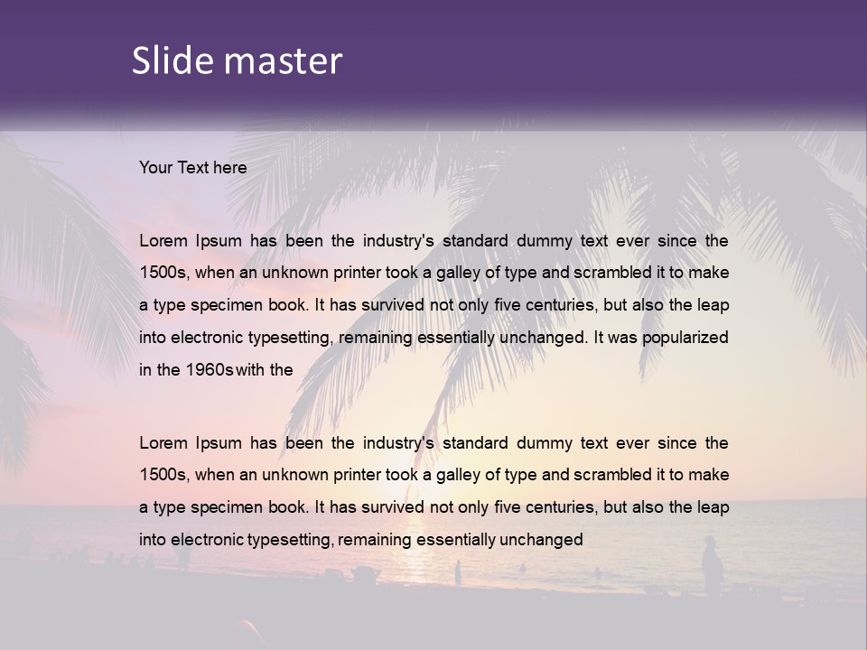 A Palm Tree With The Sun Setting In The Background PowerPoint Template