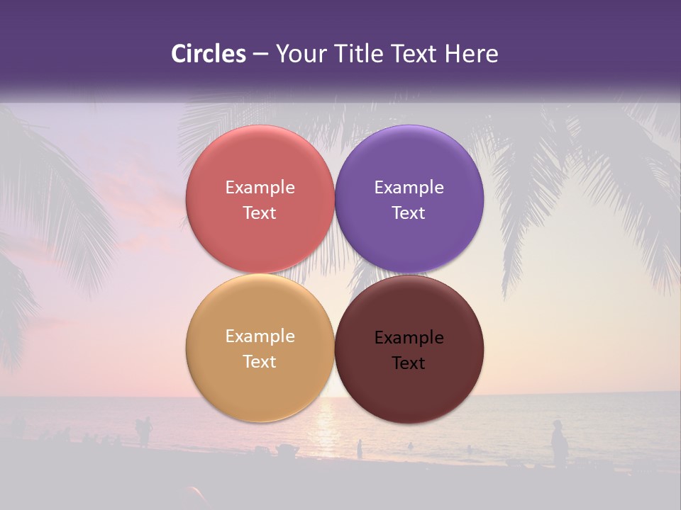 A Palm Tree With The Sun Setting In The Background PowerPoint Template