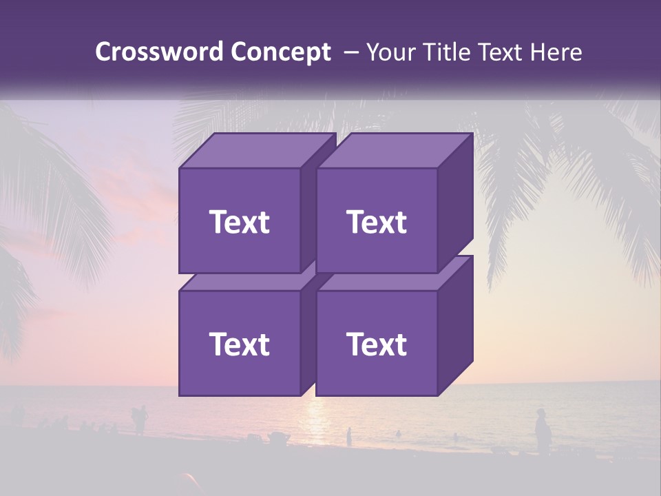 A Palm Tree With The Sun Setting In The Background PowerPoint Template