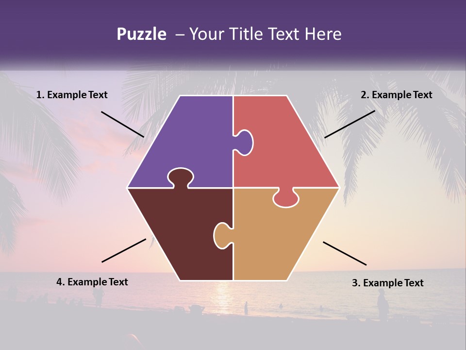 A Palm Tree With The Sun Setting In The Background PowerPoint Template