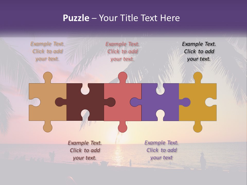 A Palm Tree With The Sun Setting In The Background PowerPoint Template