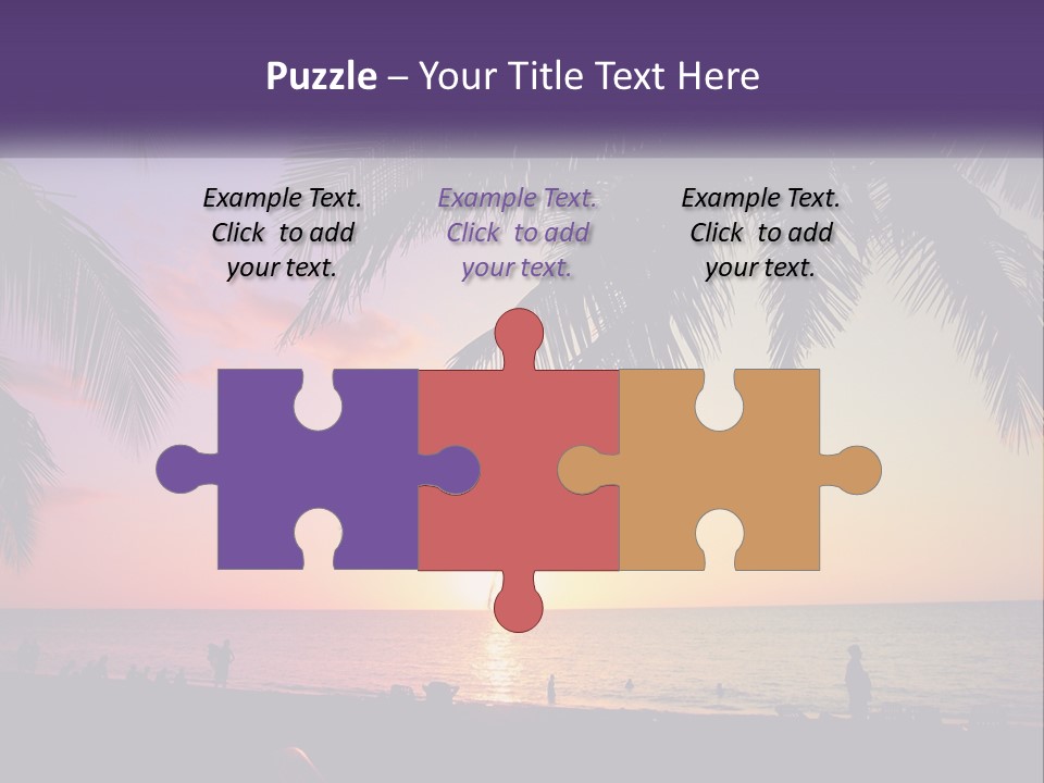 A Palm Tree With The Sun Setting In The Background PowerPoint Template