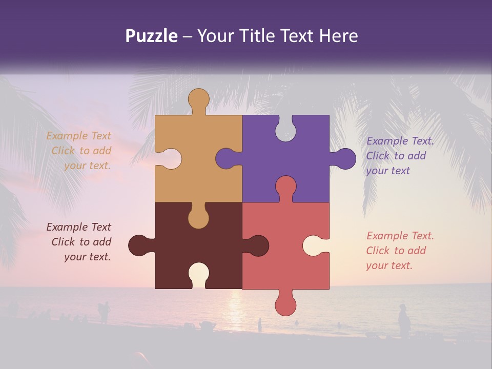 A Palm Tree With The Sun Setting In The Background PowerPoint Template