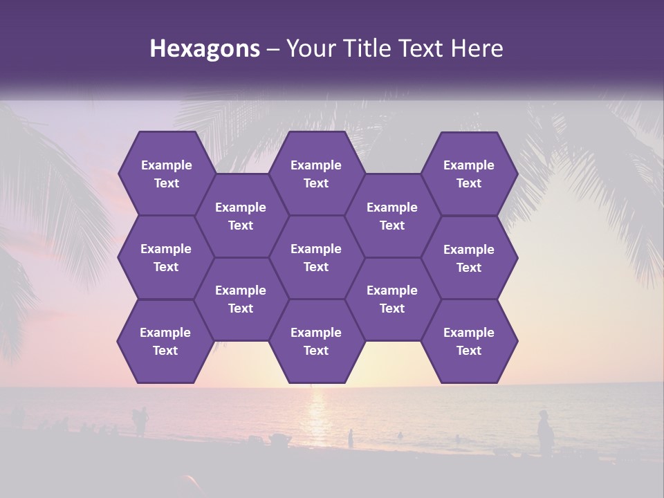 A Palm Tree With The Sun Setting In The Background PowerPoint Template