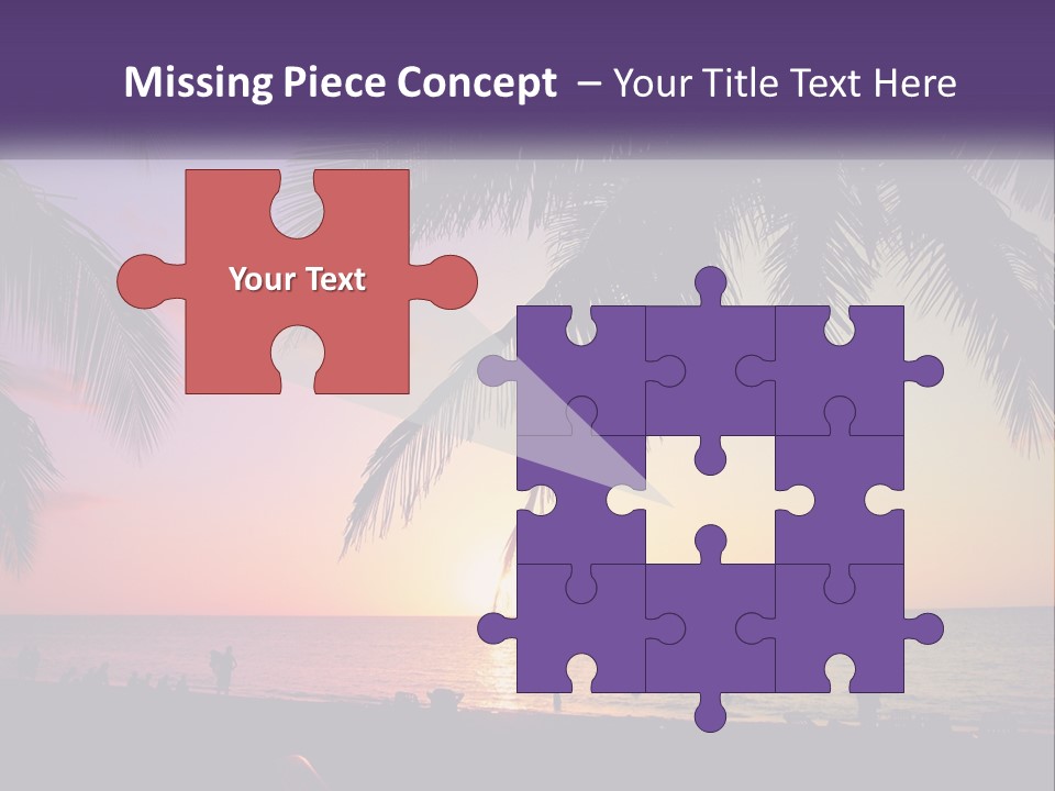 A Palm Tree With The Sun Setting In The Background PowerPoint Template