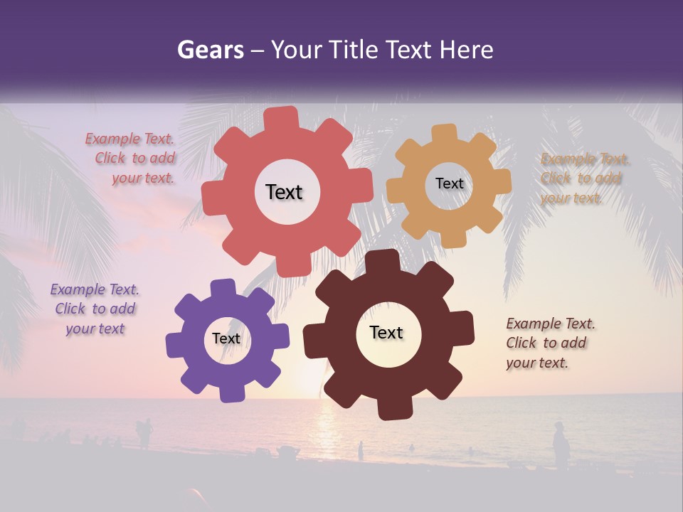 A Palm Tree With The Sun Setting In The Background PowerPoint Template