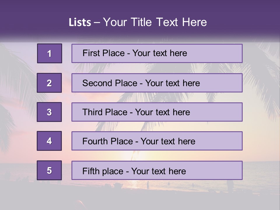 A Palm Tree With The Sun Setting In The Background PowerPoint Template