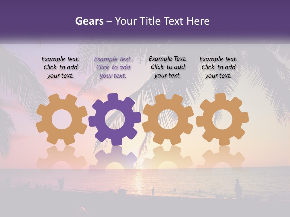 A Palm Tree With The Sun Setting In The Background PowerPoint Template