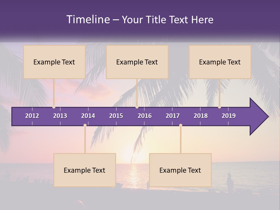 A Palm Tree With The Sun Setting In The Background PowerPoint Template