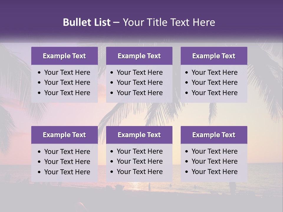 A Palm Tree With The Sun Setting In The Background PowerPoint Template