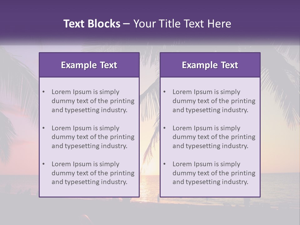 A Palm Tree With The Sun Setting In The Background PowerPoint Template