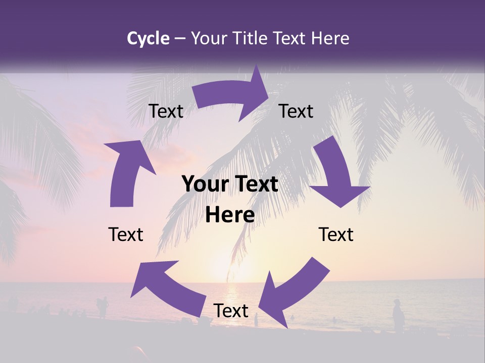 A Palm Tree With The Sun Setting In The Background PowerPoint Template